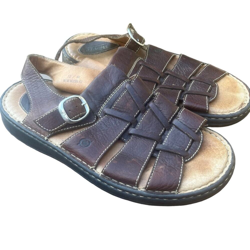 Born Brown Leather Chunky Open Toe Fisherman Gorpcore Outdoor Sandal 12